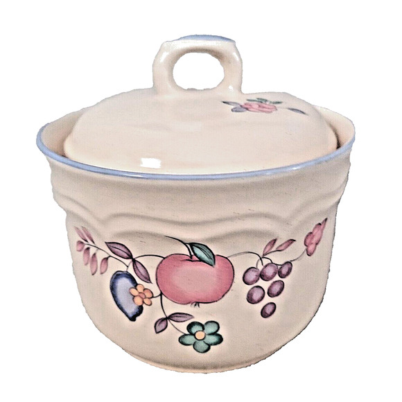 international Other - Vintage International Stoneware Japan Heartland Lidded Sugar Bowl Fruit Pear